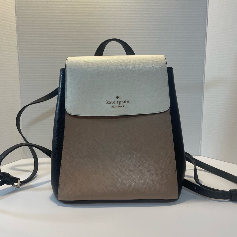 Kate Spade Black and Tan Minimalist Backpack